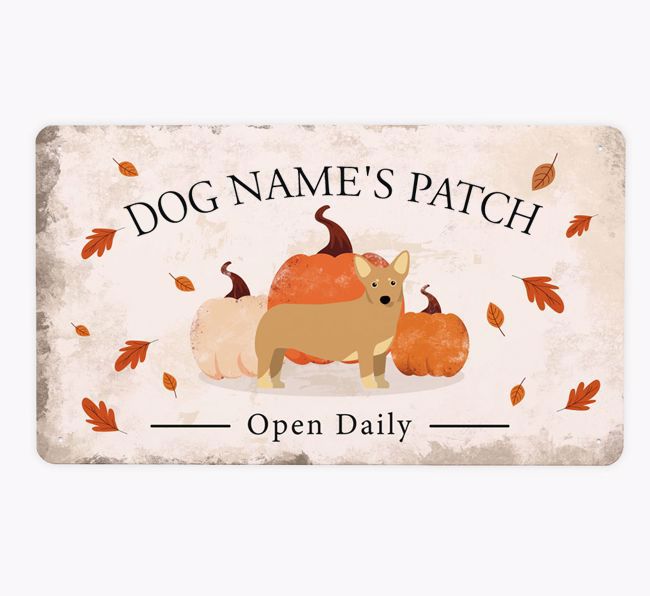 Pumpkin Patch: Personalised {breedFullName} Metal Sign